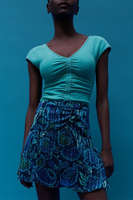 PSYCHEDELIC FLORAL PRINT A-LINE SHORT SKIRT 4