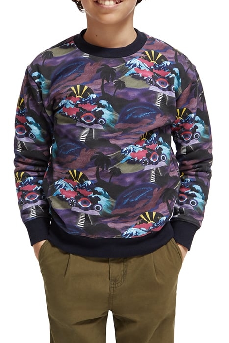 RELAXED FIT ALL-OVER PRINTED SWEATSHIRT COLOURFUL SCENERY 1