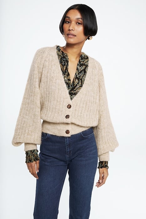 CLIFF RUFFLE TOP BLACK/RATTAN 5