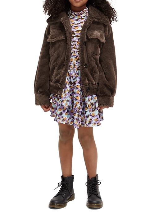 FAUX FUR TRUCKER JACKET DARK CHOCOLATE 3