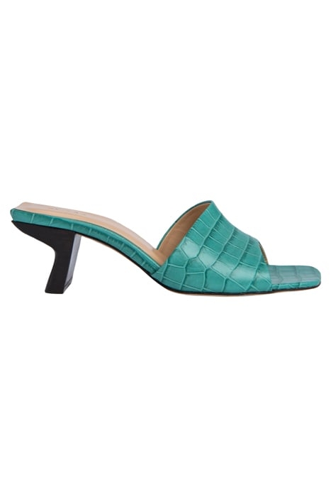 LILY TURQUOISE CROCO EMBOSSED LEATHER 1