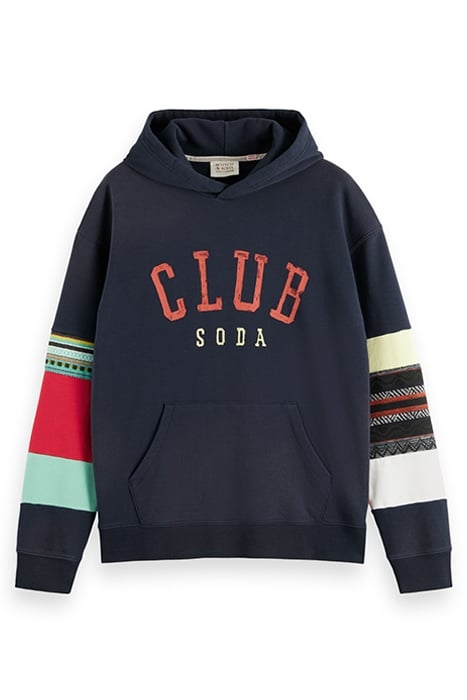 RELAXED FIT CLUB SODA APPLIQUE HOODIE IN ORGANIC COTTON NIGH 4