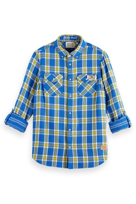 ARCHIVE DOUBLE FACE TWILL CHECK YELLOW BLUE CHECK 1