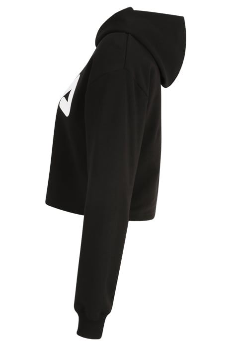 LAFIA CROPPED LOGO HOODY BLACK 7