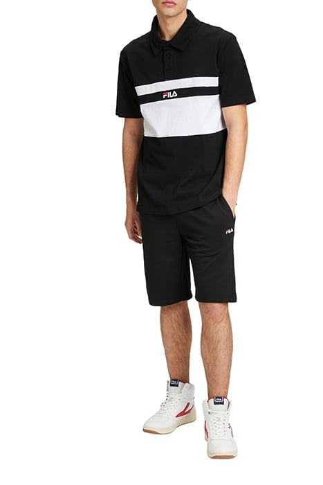 LESHAN BLOCKED POLO SHIRT BLACK-BRIGHT WHITE 5