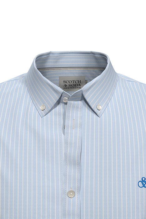 ESSENTIAL POPLIN STRIPE SHIRT LIGHT BLUE SMALL STRIPE 3