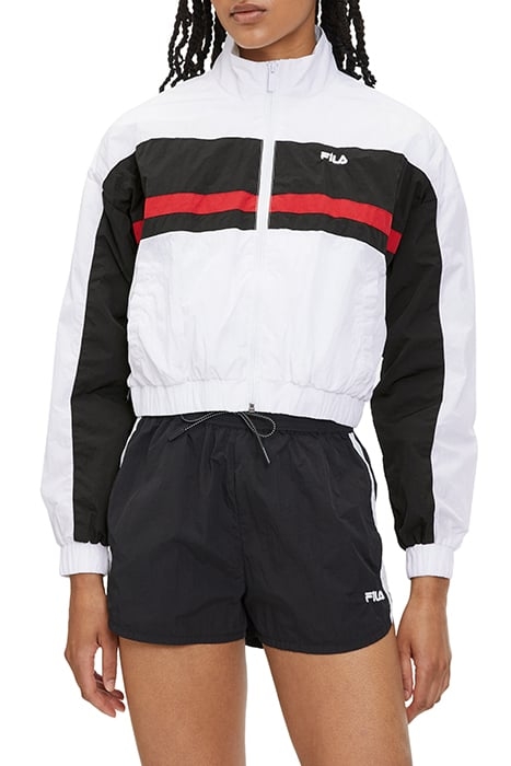 LUBU CROPPED TRACK JACKET BRIGHT WHITE-BLACK 1
