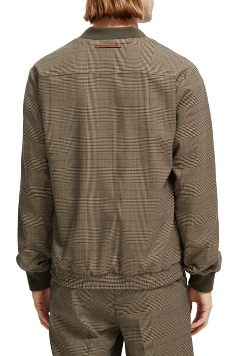 YARN-DYED BOMBER JACKET TAUPE CHECK 2