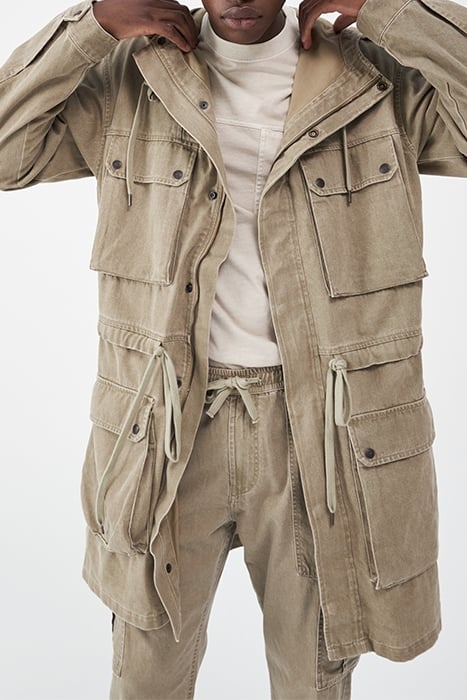 UNISEX LIGHT KHAKI TERRA® DENIM OVERSIZE PARKA 7