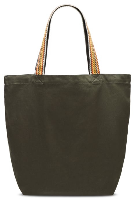CANVAS TOTE WITH PATCHED-ON ARTWORK FIELD GREEN 7