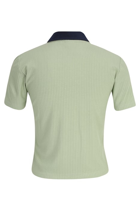 LOOKNOW RIBBED POLO SHIRT SMOKE GREEN 5