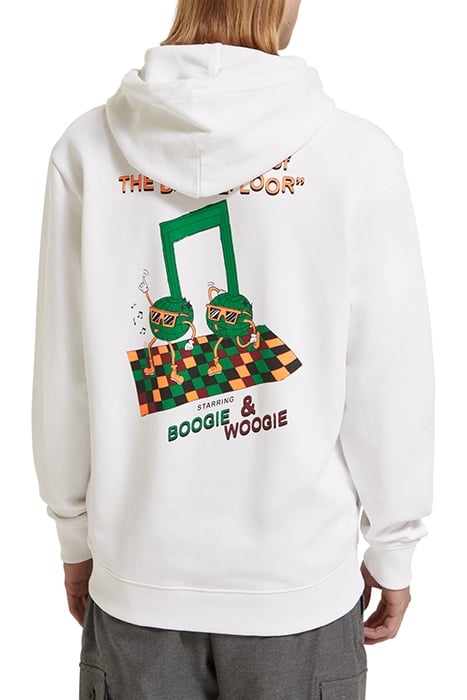 REGULAR FIT ARTWORK HOODIE IN ORGANIC COTTON WHITE 2