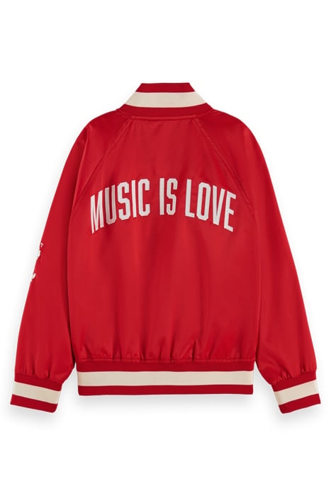 OVERSIZED VARSITY BOMBER JACKET AMP RED 5