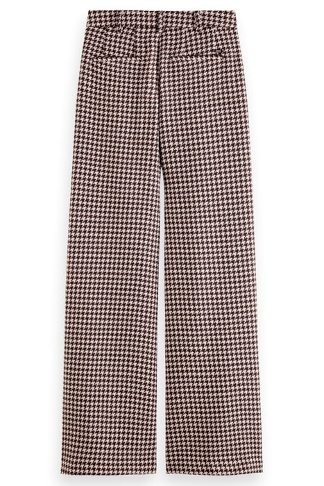 HANA - HOUNDSTOOTH HIGH RISE WIDE LEG PANTS HOUNDSTOOTH PINK 5