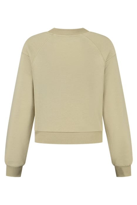 NIKKIE CUTSEAM SWEATER KHAKI 2
