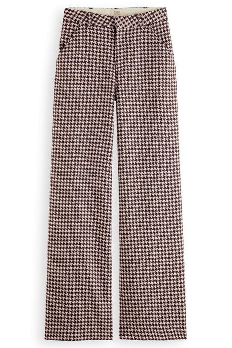HANA - HOUNDSTOOTH HIGH RISE WIDE LEG PANTS HOUNDSTOOTH PINK 4