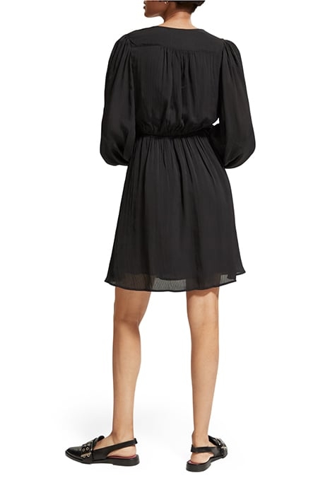 BALLOON SLEEVE MINI DRESS EVENING BLACK 3