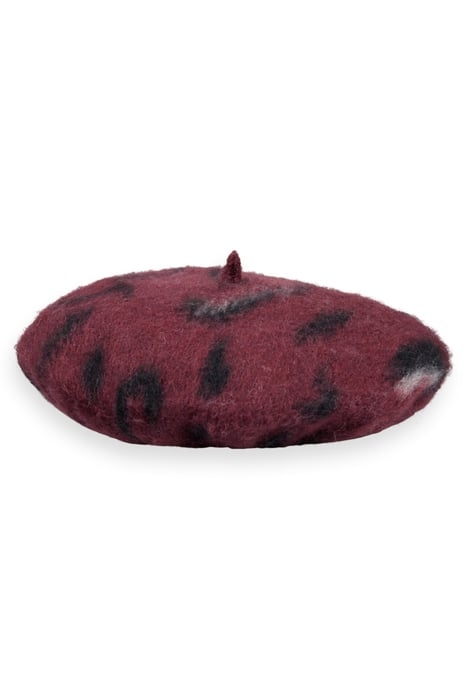 BRUSHED ANIMAL BERET BORDEAUX 1