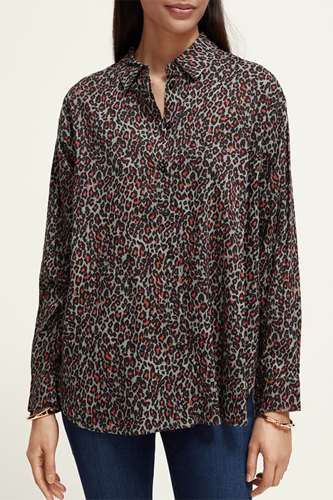 OVERSIZED SHIRT WITH PRINT CREATURES OF THE NIGHT FIELD GREE 1