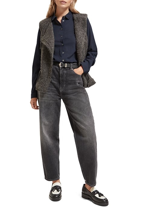 BOUCLE BIKER GILET CHARCOAL MELANGE 6