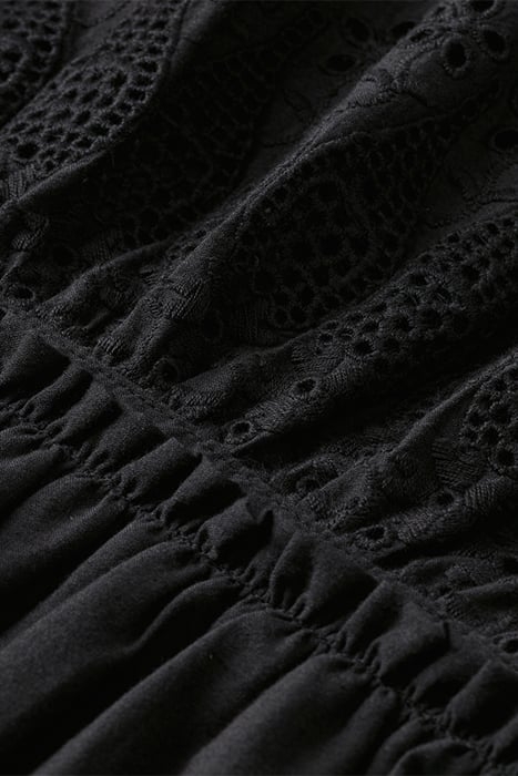 MIDI BRODERIE DRESS BLACK 7