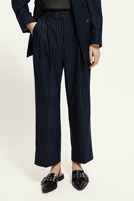 FRONT PLEAT PINSTRIPE BOYFRIEND PANT NIGHT PINSTRIPE 1