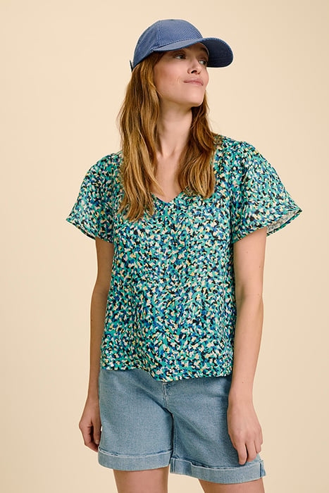 CAMET - MINT TOP WITH ARTY LEO PRINT 1