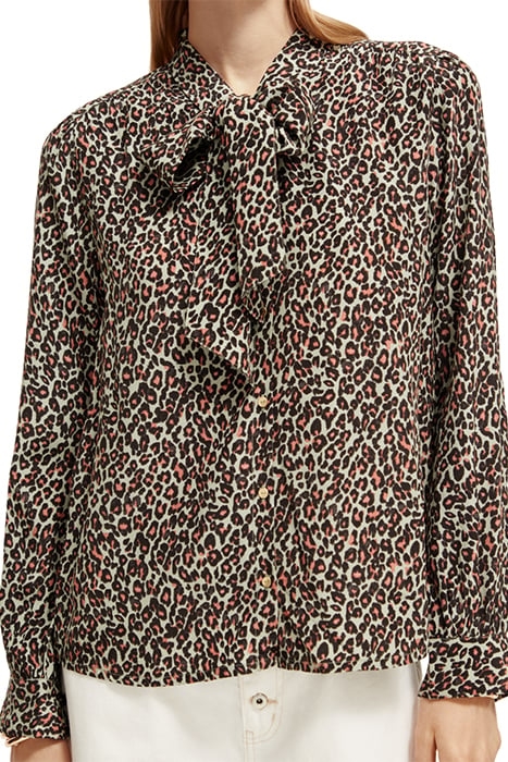 SHIRT WITH TIE NECK CREATURES OF THE NIGHT FIELD GREEN 6