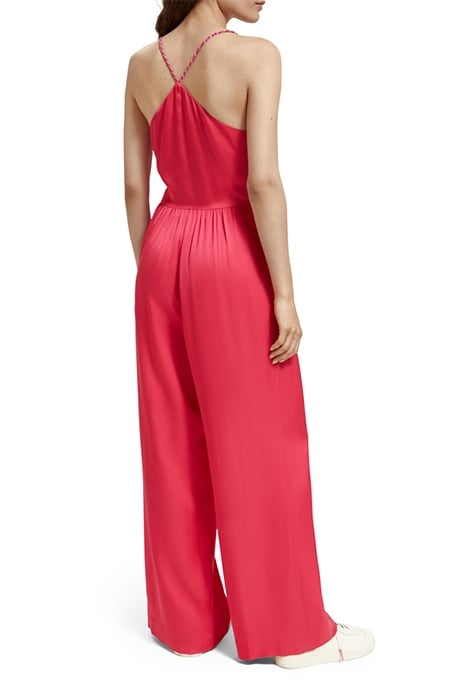 WAISTED BELT DETAIL JUMPSUIT POP PINK 2