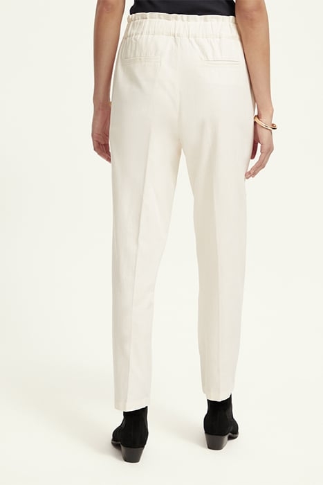 EMBROIDERED HIGH RISE PANT ECRU 2