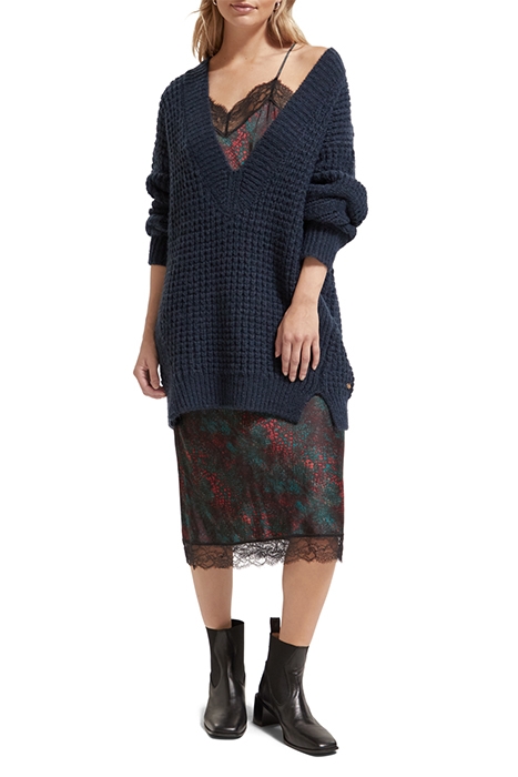 V-NECK OVERSIZED TEXTURED PULLOVER NIGHT 3