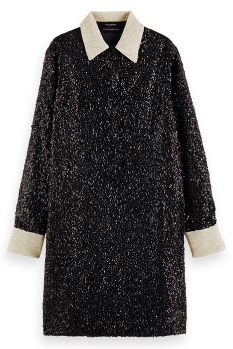SEQUIN MINI DRESS BLACK 4