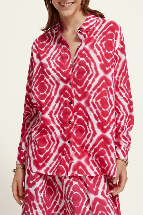OVERSIZED SHIRT WITH PRINT DISCO TIE DYE POP PINK 1