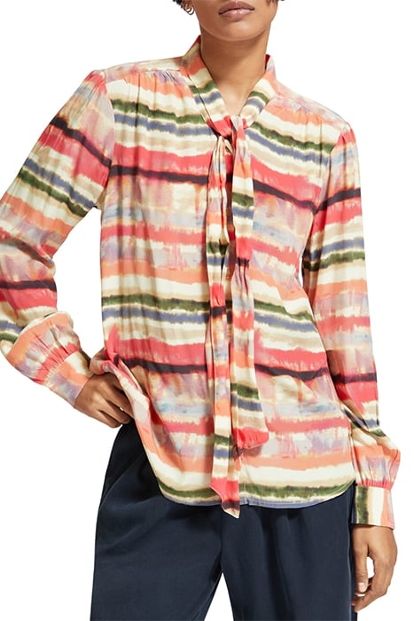SHIRT WITH TIE NECK PSYCHEDELIC STRIPE 1