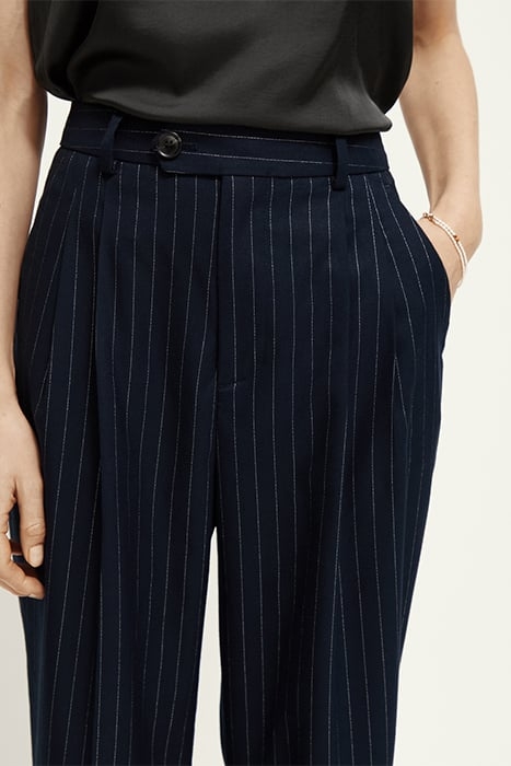 FRONT PLEAT PINSTRIPE BOYFRIEND PANT NIGHT PINSTRIPE 7