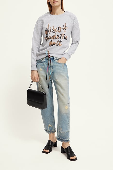 COTTON IN CONVERSION SEQUIN DETAIL QUILTED RAGLAN SWEATSHIRT 3