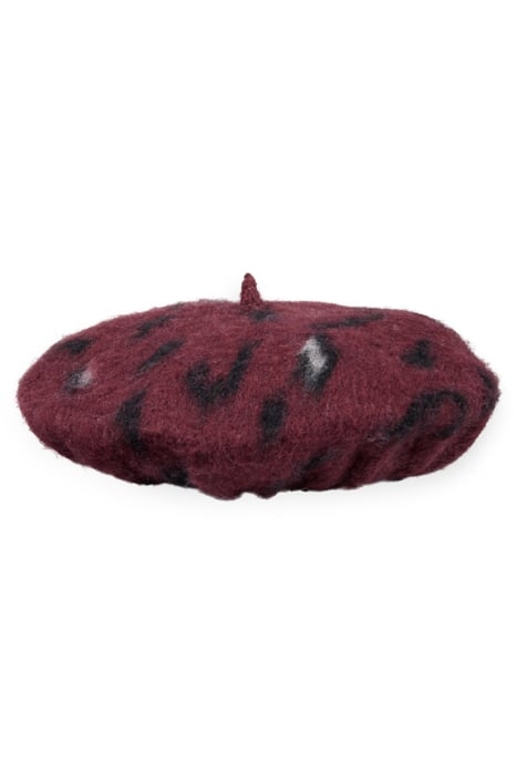 BRUSHED ANIMAL BERET BORDEAUX 4