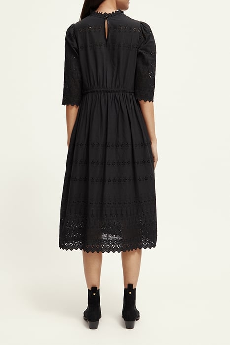 MIDI BRODERIE DRESS BLACK 3