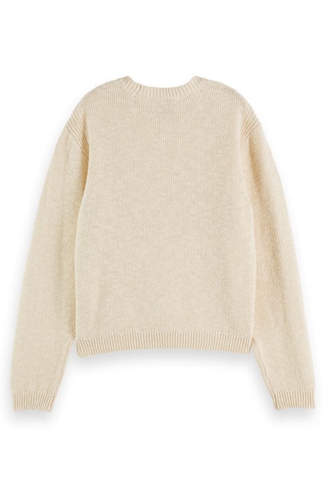 METALLIC STITCH PULLOVER ECRU 5