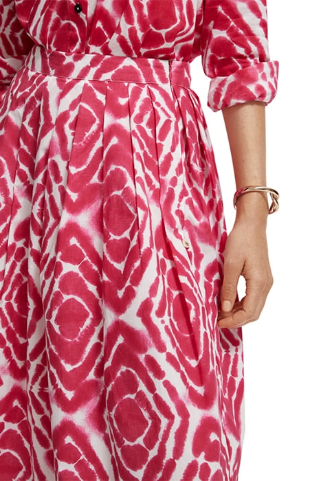 PRINTED SKIRT WITH PLEATS DISCO TIE DYE POP PINK 7