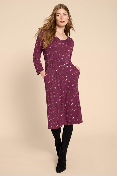 TALLIE ECO VERO JERSEY DRE PURPLE PRINTED 1