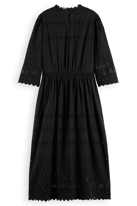 MIDI BRODERIE DRESS BLACK 5