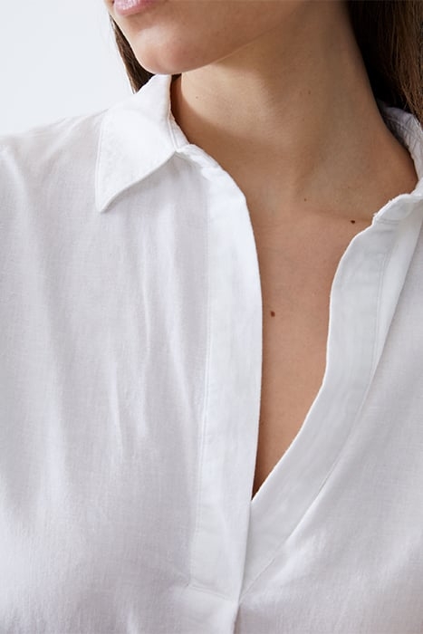 S/S LINEN BLEND POPOVER WHITE 4