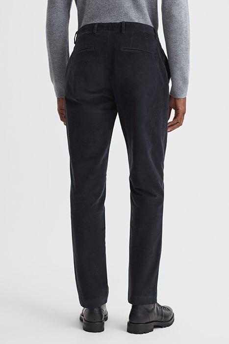 STRIKE-BRUSHED TAILORED PANTS NAVY 2