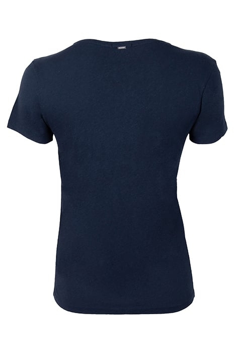 WOMEN'S NAVY DEEP DYE SLOGAN IMAGE T-SHIRT 4