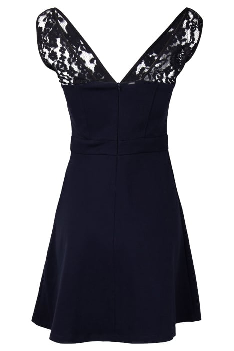 NAVY DRESS WITH BLACK LACE STRAPS 5