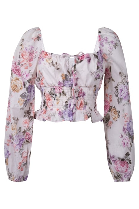 MARINA SHIRRED JOSEPHINE BLOUSE VIENNA FLORAL 1
