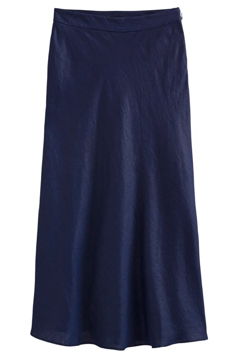 BIAS LINEN MIDI SKIRT NAVY 3