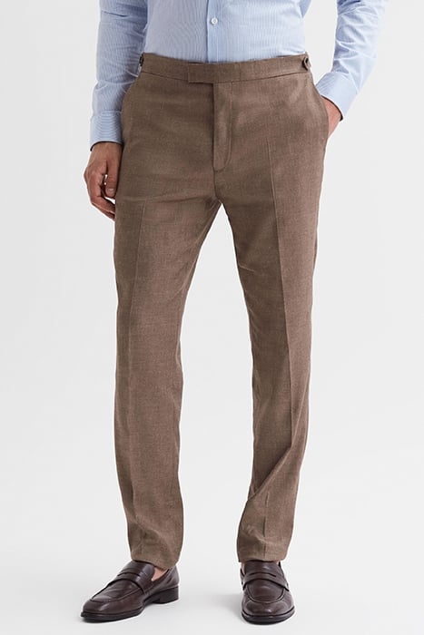 PADDOCK-WOOL TAILORED PANTS TOBACCO 1