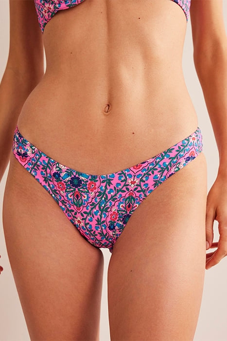 CURVED-TOP BIKINI BOTTOMS FESTIVAL PINK, VINE TERRACE 1